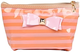 Fragrances, Perfumes, Cosmetics Striped Cosmetic Bag, peach - Nascita Professional 054