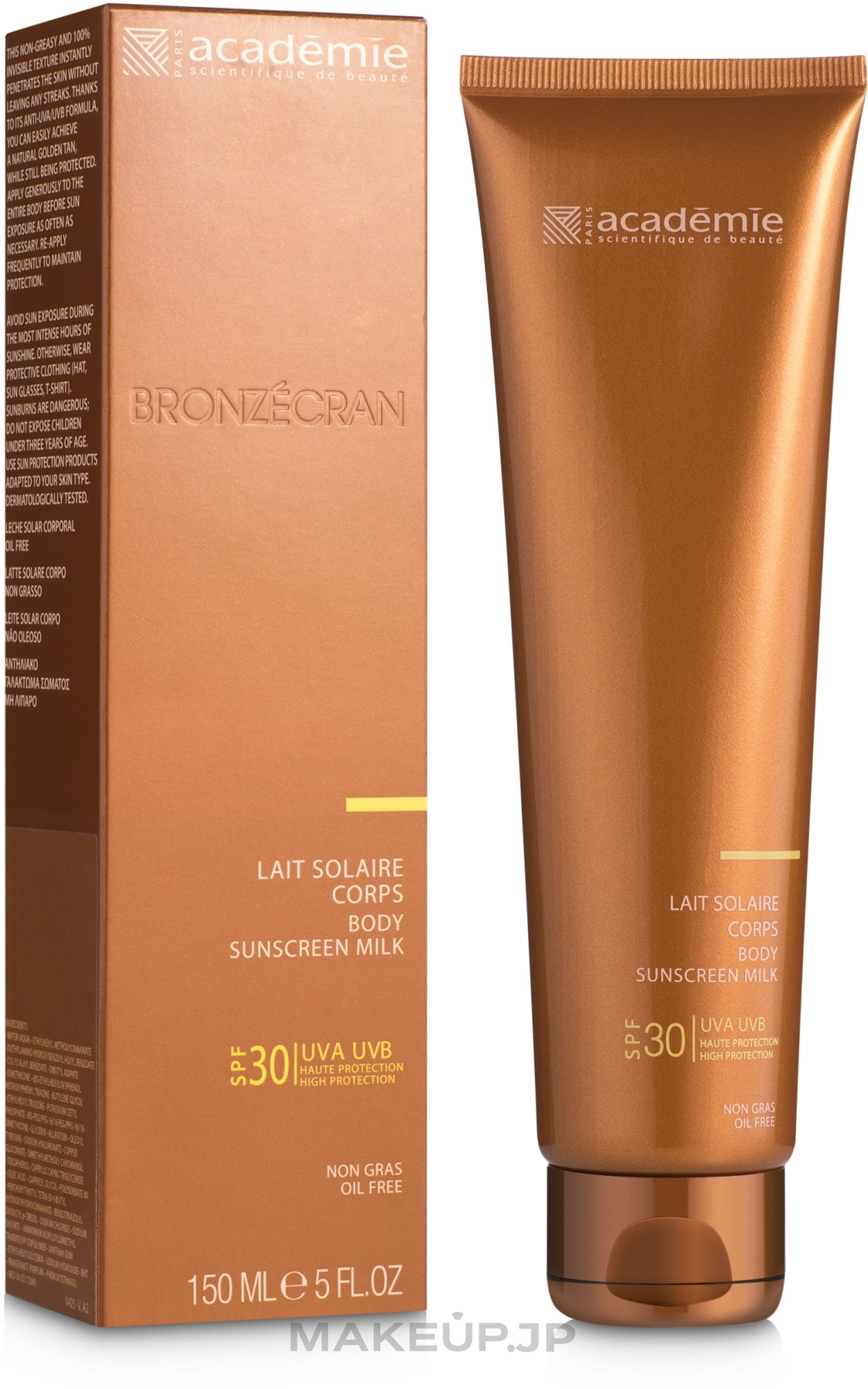 Sun Protection Body Milk SPF 30+ - Academie Bronzecran Body Sunscreen Milk High Protection — photo 150 ml