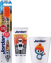 Fragrances, Perfumes, Cosmetics Set "Robot" - Jordan Junior (toothpaste/50ml + toothbrush/1pc + cup)