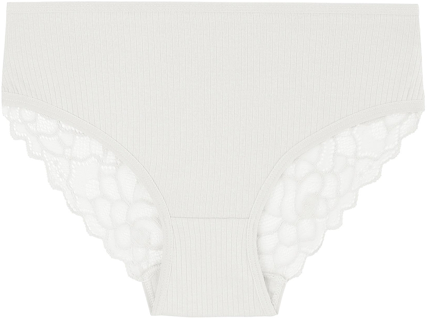 Women Lace Ribbed Panties BDM601-006, white - Moraj — photo N1