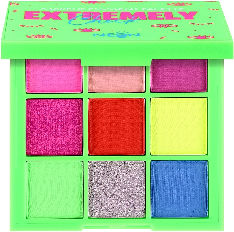 Makeup Pigment Palette - 7 Days Extremely Chick UVglow Neon Makeup Pigment Palette — photo N1