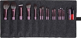 Makeup Brush Set, 15 pcs - Eigshow Beauty Eigshow Makeup Brush Kit In Gift Box Smoke Purple — photo N3