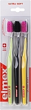 Fragrances, Perfumes, Cosmetics Toothbrushes, ultra soft, yellow + black + green - Elmex Swiss Made