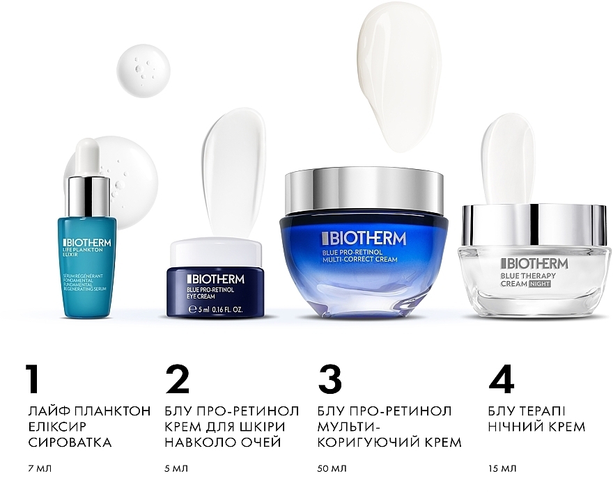 Set - Biotherm Blue Pro-Retinol Set (cr/50ml + n/cr/15ml + serum/7ml + eye/cr/5ml) — photo N2