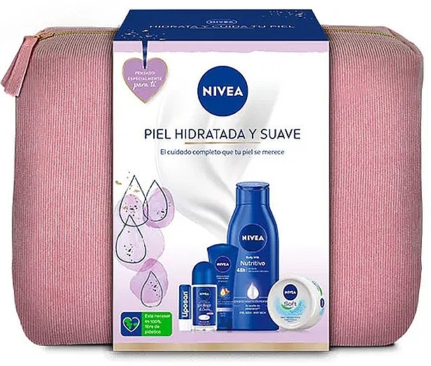 Set, 6 products - Nivea Hydrated And Soft Skin Bag — photo N1