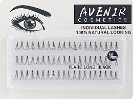 Individual Lashes, 14 mm - Avenir Cosmetics Individual Lashes Flare Long Black — photo N2