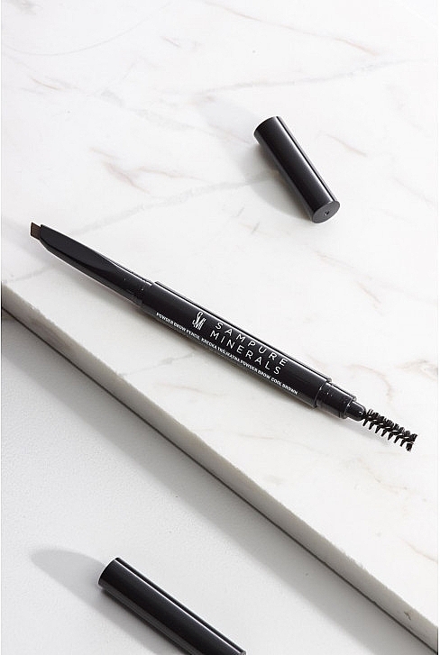 ブラシ付きアイブロウペンシル - Sampure Minerals Powder Brow Pencil — photo N4