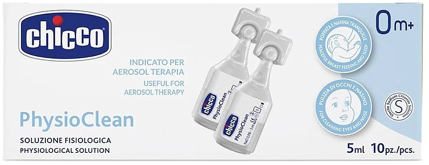 Nasal Saline Solution, 5 ml ampoules - Chicco Physio Clean — photo N1