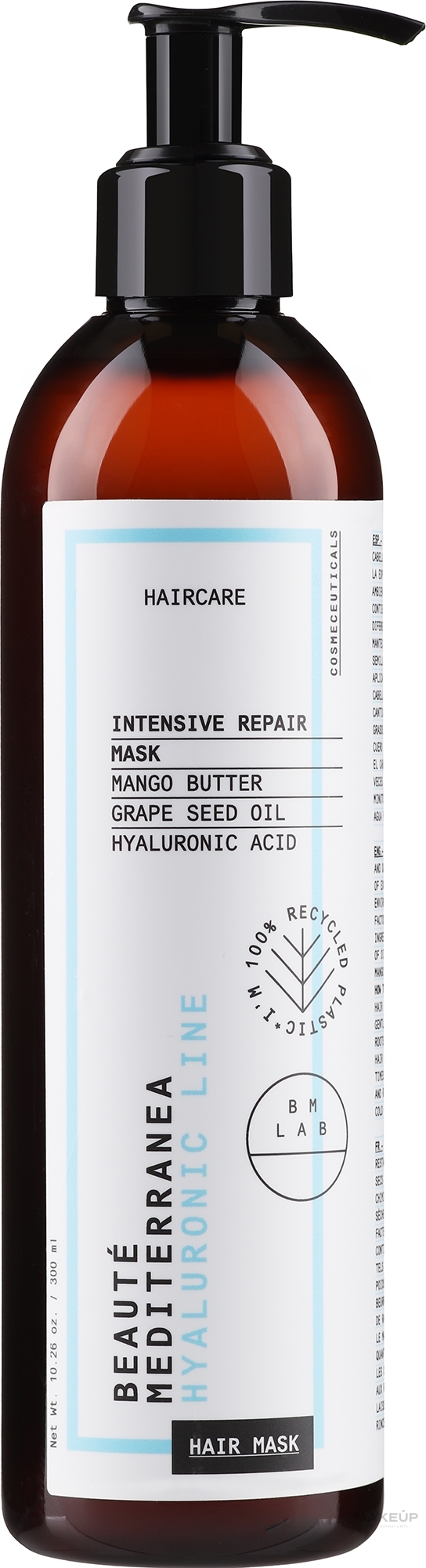 Hyaluronic Acid Hair Mask - Beaute Mediterranea High Tech Hyaluronic Hydra Mask — photo 300 ml