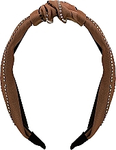 Hair Hoop, FA-5729, brown with rhinestones - Donegal — photo N1