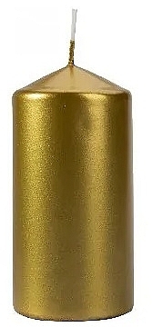 Cylindrical Candle 60x120 mm, gold metallic - Bispol — photo N1