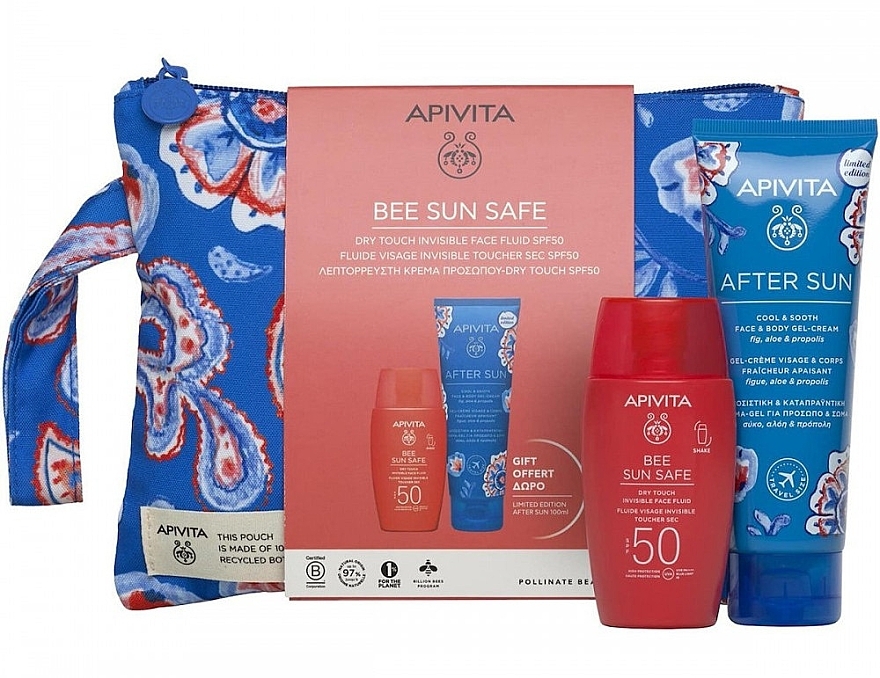 Set - Apivita Bee Sun Safe Gift (fluid/50ml + gel/100ml + bag) — photo N1