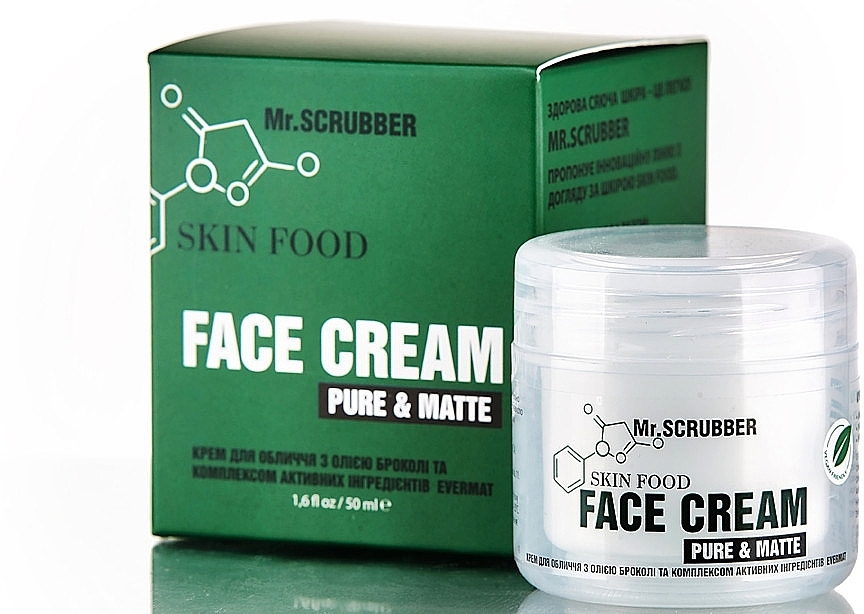 Face Cream with Broccoli Extract - Mr.Scrubber Skin Food Pure & Matte — photo N3