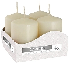 Fragrances, Perfumes, Cosmetics Votive Candle Set 40x60 mm, ecru, 4 pcs. - Bispol