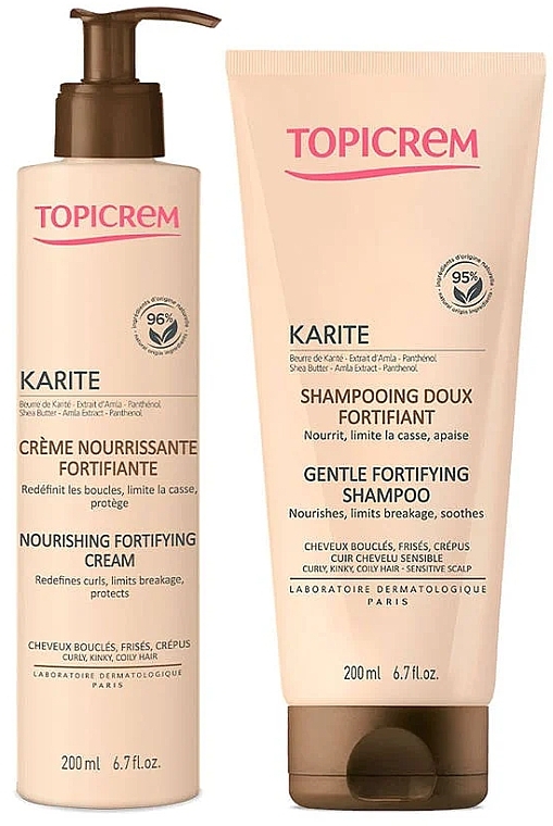 Set - Topicrem Karite Fortifying (shmp/200ml + h/cream/200ml) (200 ml) — photo N1