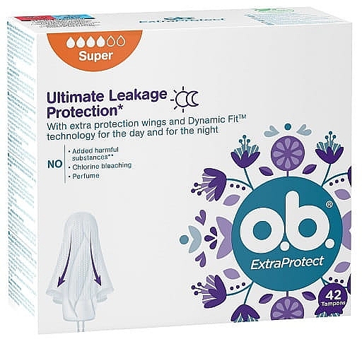 Tampons, 42 pcs - O.b. ExtraProtect Super — photo N1