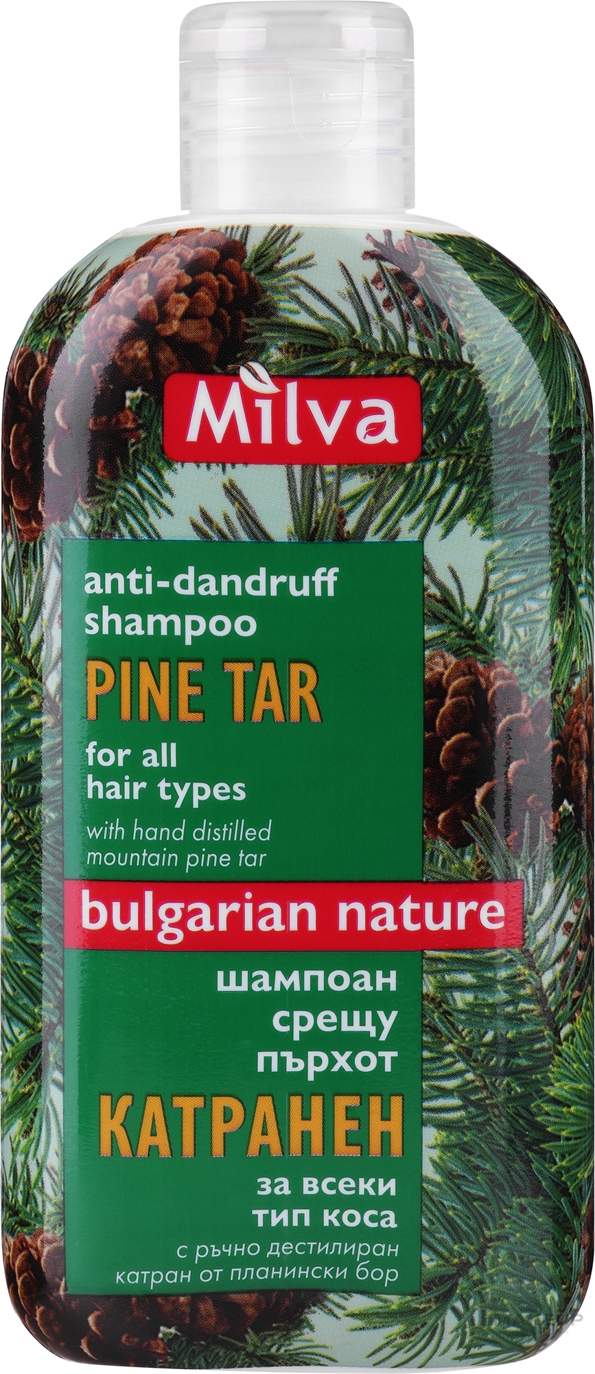 Anti-Dandruff Pine Tar Shampoo for All Hair Types - Milva Pine Tar Shampoo — photo 200 ml