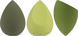 Makeup Sponges in Case, 3 pcs, 38440, olive - Top Choice — photo N2