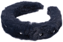 Fragrances, Perfumes, Cosmetics Hair Hoop with Faux Fur, 27932, dark blue - Top Choice