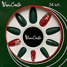 Fragrances, Perfumes, Cosmetics Christmas Pattern False Nails, red-green - Deni Carte