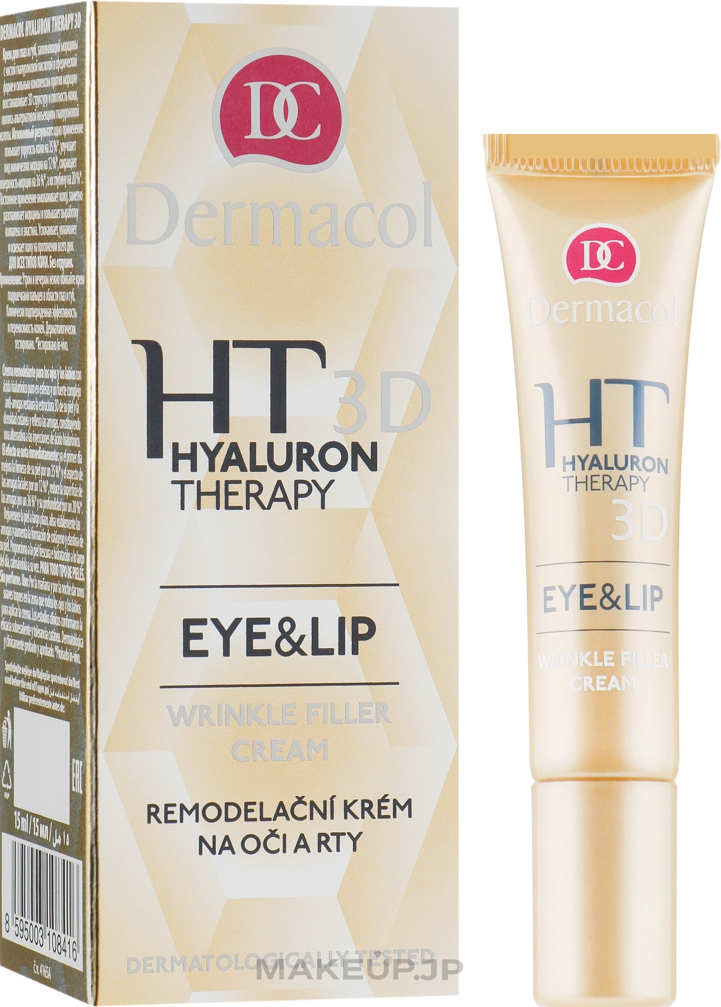 Eye and Lip Cream with Hyaluronic Acid - Dermacol Hyaluron Therapy 3D Eye and Lip Wrinkle Filler Cream — photo 15 ml