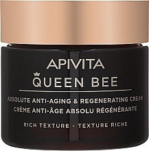 Rich Anti-Wrinkle Regenerating Face Cream - Apivita Queen Bee Absolute Anti-Aging & Regenerating Cream Rich Texture — photo N2