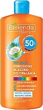 Fragrances, Perfumes, Cosmetics Coconut Sun Lotion SPF 50 - Bielenda Bikini Dry Touch Coconut Sun Lotion SPF 50 