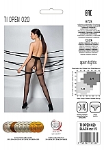 Erotic Tights with Cutout 'Tiopen' 020, 20 Den, black - Passion — photo N2