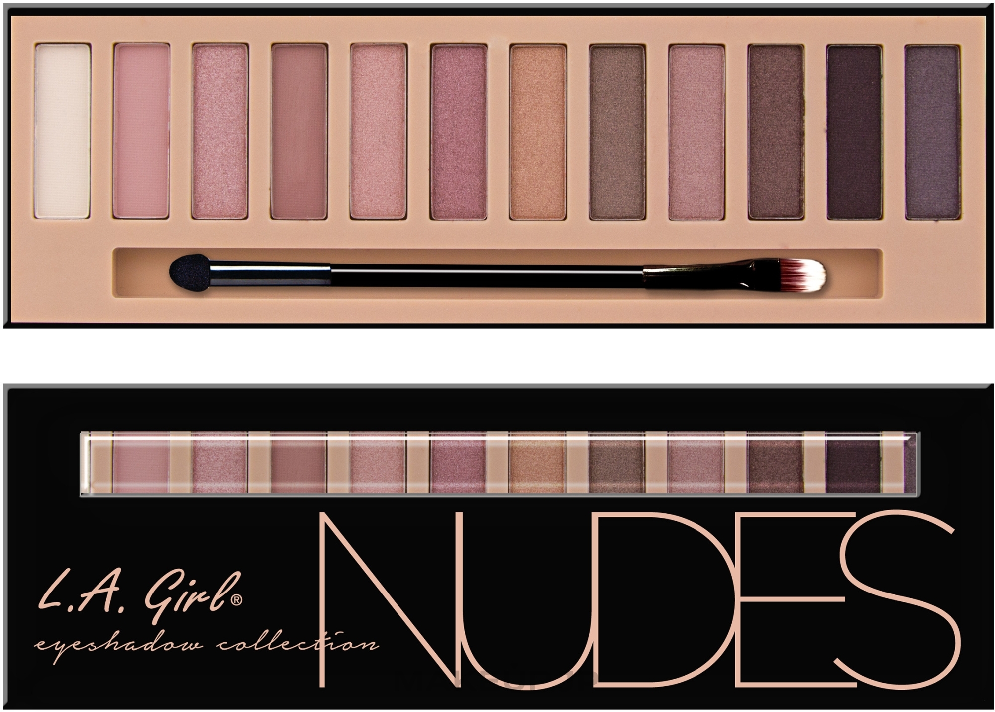 Eyeshadow - L.A. Girl Beauty Brick Eyeshadow Collection — photo GES331 - Nudes