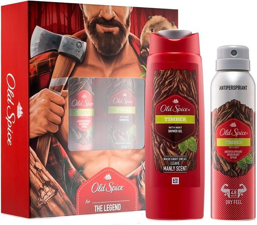 Set - Old Spice Timber(deo/150ml + sh/gel/250ml) — photo N1