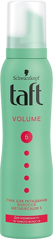 Thin Hair Styling Foam - Schwarzkopf Taft Volume Mousse №5 — photo N2