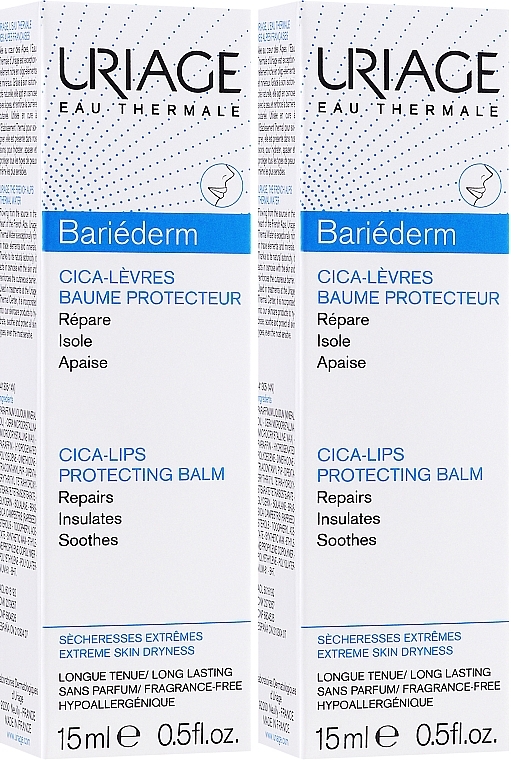 Set - Uriage Bariederm (lip/balm/2x15ml) — photo N2