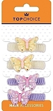 Fragrances, Perfumes, Cosmetics Hair Ties "Butterflies", 25730, yellow and lilac - Top Choice
