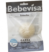 Fragrances, Perfumes, Cosmetics Cleansing Sponge "Collagen" - Bebevisa Konjac Sponge