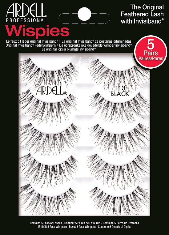 False Lashes Kit - Ardell Wispies 113 Black — photo N1