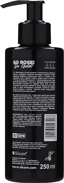 Shower Gel with Hyaluronic Acid - Silcare So Rose! So Gold! Shower Gel Hyaluronic — photo N2