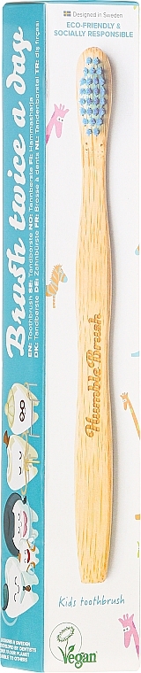 Kids Bamboo Toothbrush, ultra-soft, blue - The Humble Co. — photo N1
