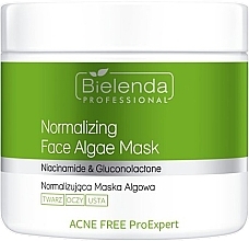 Fragrances, Perfumes, Cosmetics Normalizing Algae Mask - Bielenda Professional Acne Free Pro Expert Normalizing Face Algae Mask