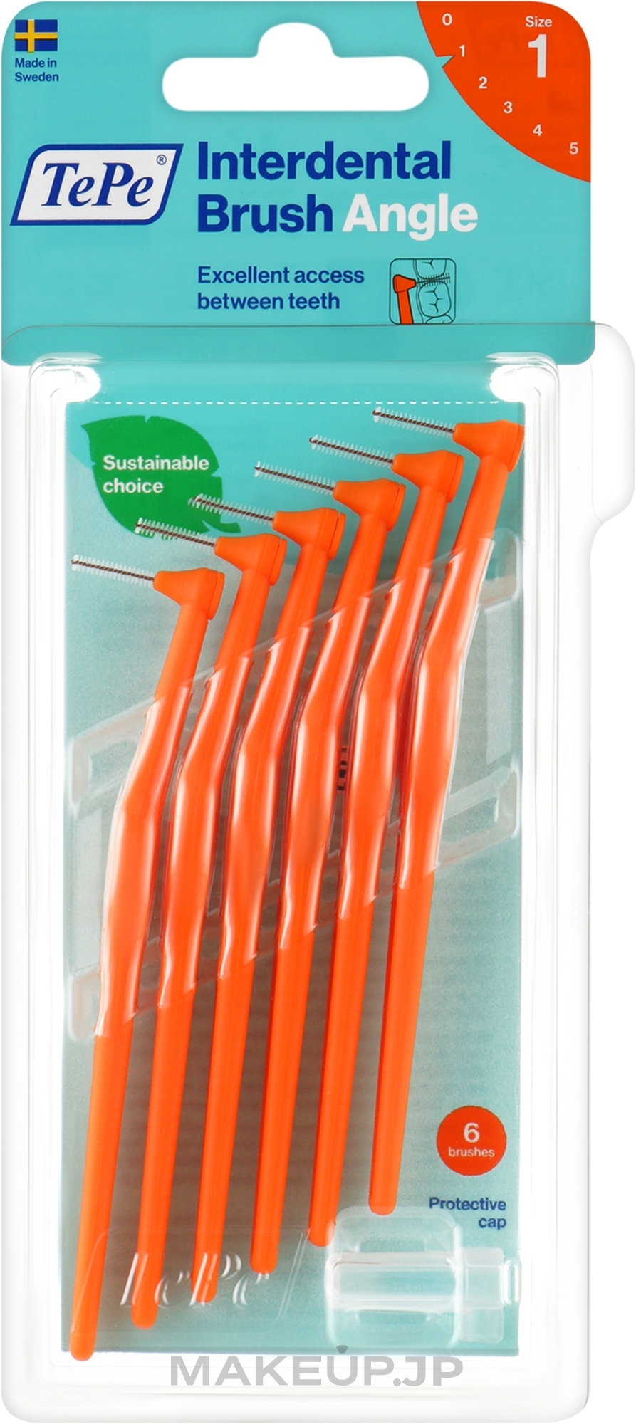 Interdental Brush "Orange" - Tepe Angle Interdental Brush Orange — photo 6 pcs.