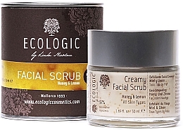 Fragrances, Perfumes, Cosmetics Honey & Lemon Creamy Face Scrub - Ecologic Cosmetics Creamy Facial Scrub