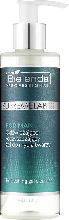 Refreshing Face Cleansing Gel for Men - Bielenda Professional SupremeLab For Men Refreshing Gel Cleanser — photo N1