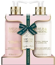 Fragrances, Perfumes, Cosmetics Set - Baylis & Harding Jojoba, Vanilla & Almond Oil (h/soap/300ml + h/b/lot/300ml)