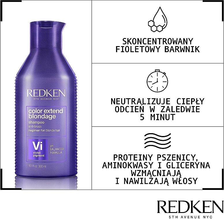 Mattifying Shampoo for Blonde Hair - Redken Color Extend Blondage Shampoo — photo N3