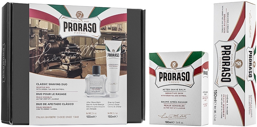 Set - Proraso White Line (sh/cr/150ml + ash/balm/100ml) — photo N1