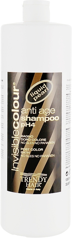 Paraben and Sulfate-free After Coloring Hair Shampoo - Trendy Hair Invisible Color Anti Age Ph4 Post Color Shampoo — photo N1