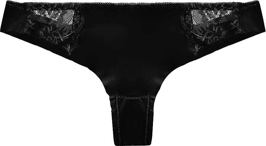 Invisible Thongs with Lace, black - Moraj — photo N1