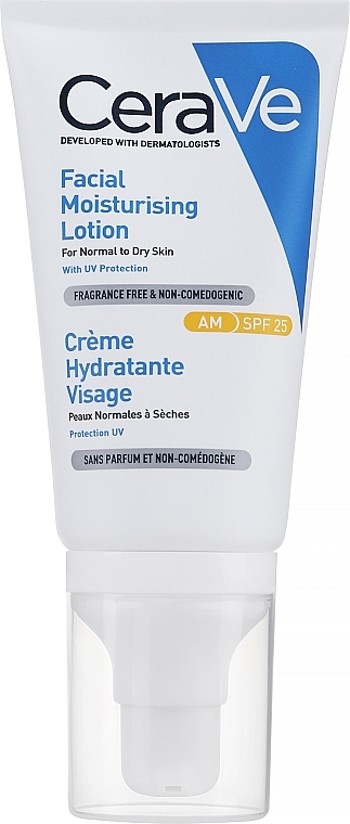 Moisturizing Day Face Cream for Normal & Dry Skin - CeraVe Facial Moisturising Cream SPF25 — photo N3
