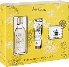 Fragrances, Perfumes, Cosmetics Set - Melvita L'Or Bio Set (soap/20g + oil/50ml + h/cr/30ml)