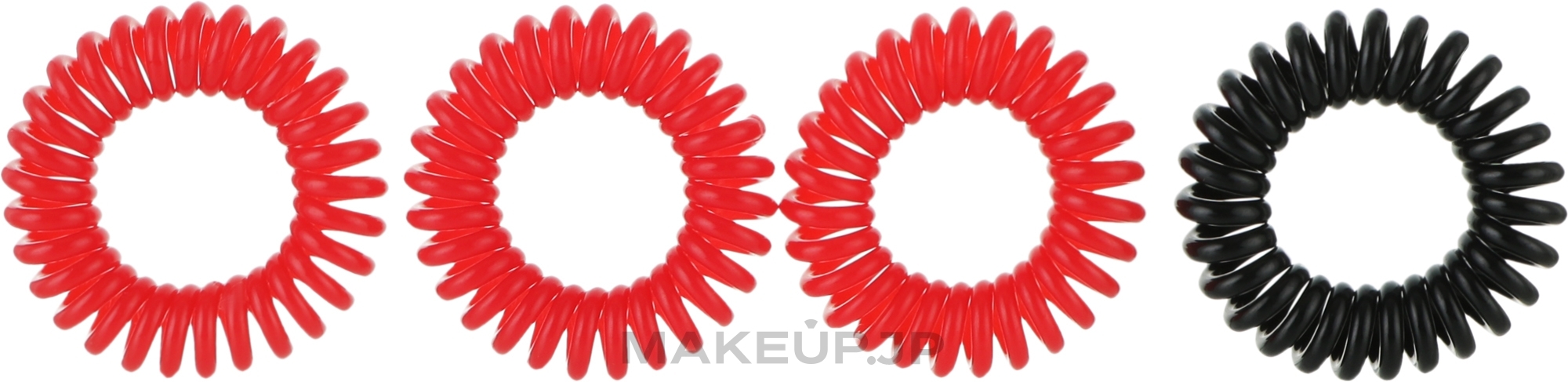 Elastic Hair Bands, red+black, 4 pcs - Hair Springs — photo 4 szt.