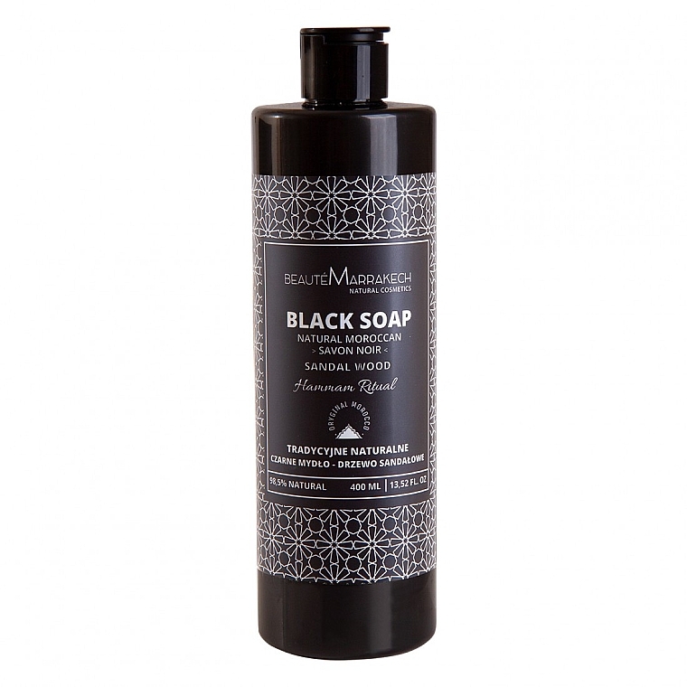 Natural Black Shower Soap with Sandalwood Scent - Beaute Marrakech Shower Black Soap Sandal Wood — photo N1